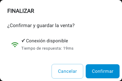 Confirmación de finalización de venta en POS antes de guardar y cobrar